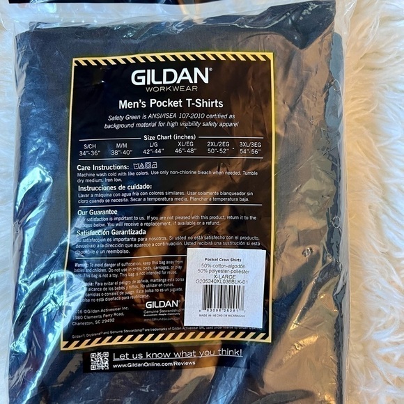 GILDAN Men’s One Pocket Black T-Shirts Package of Two Size XL - Picture 3 of 3